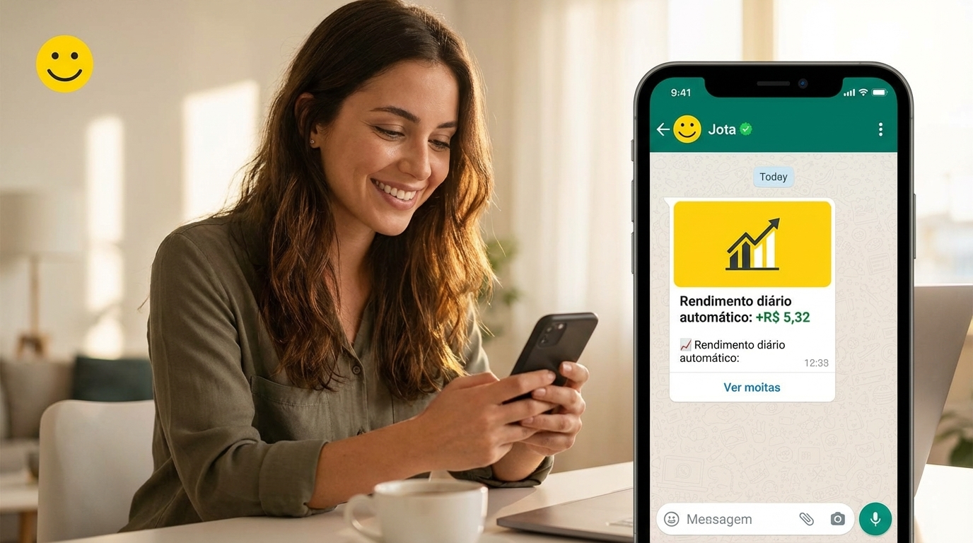 Conta corrente com rendimento diário automático no WhatsApp