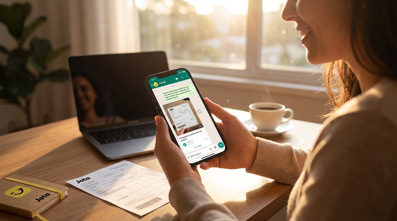 Pagamento Logo Pix Via Foto Boleto com Jota no WhatsApp